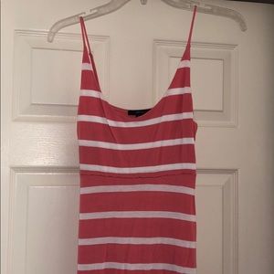 Pink and white striped maxi dress